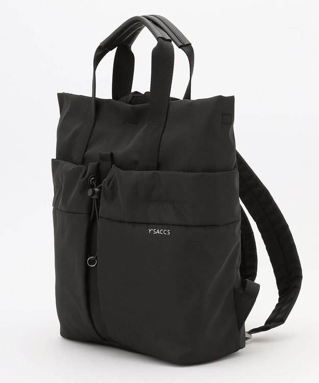 Y'SACCS ドローストリング コンビカラーリュックサック ブラック