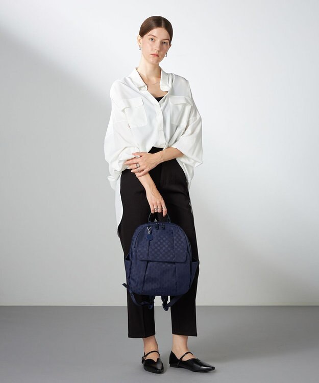 Y'SACCS 【ムック本掲載】Polka Dots リュックサック ネイビー