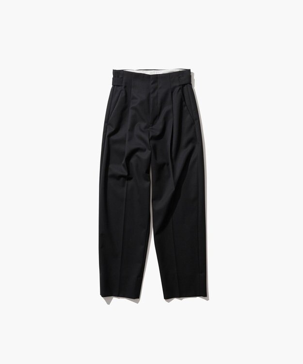 ATON COMPACT WOOL | テーパードタッグパンツ BLACK