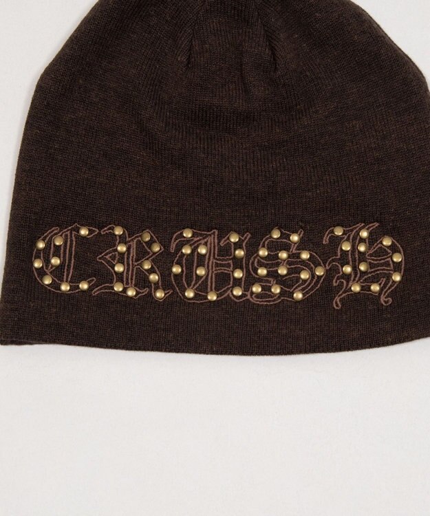 WEGO ロゴ刺繍スタッズビーニー ブラウン