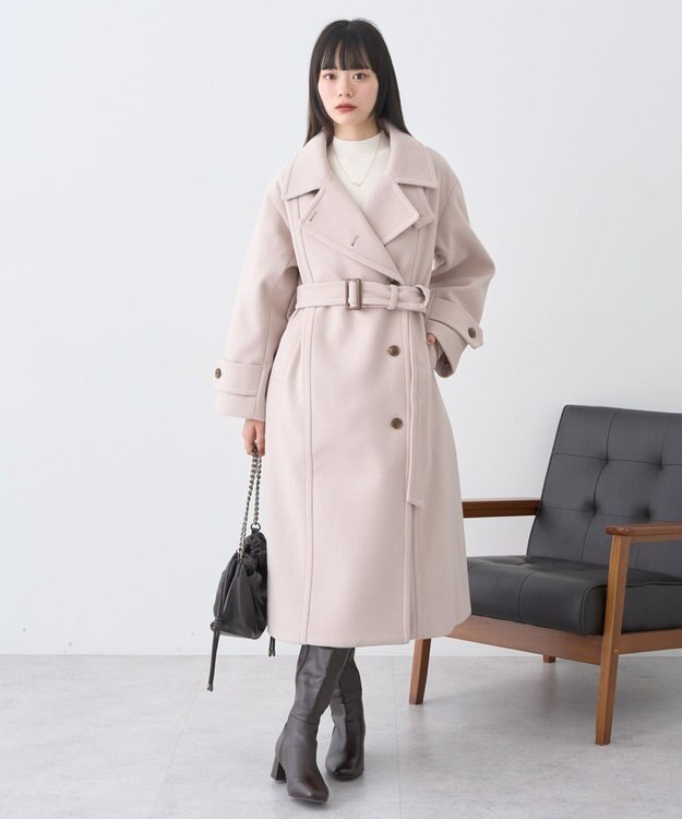 earth music&ecology 3WAYカラーロングコート Light Beige
