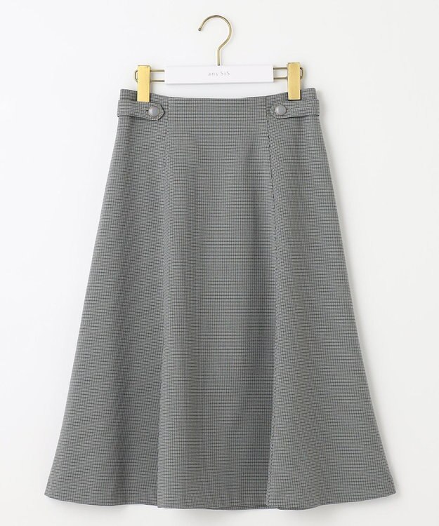 ANY SIS 【AIコラボ】サイドボタンフレア スカート モノトーンチェック