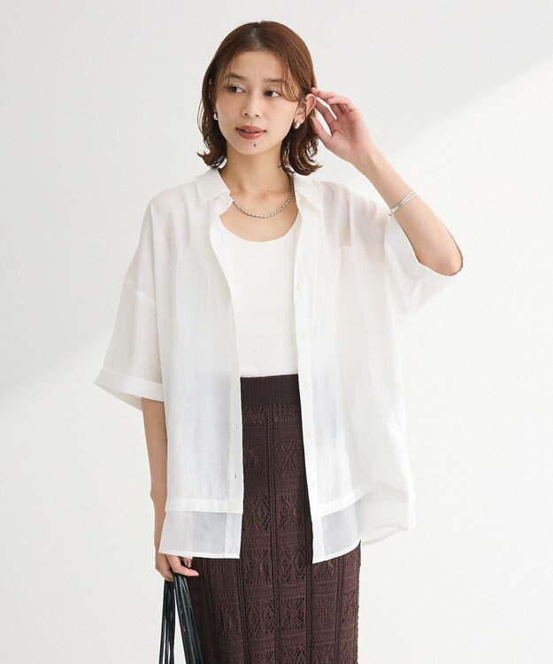 Green Parks 裾レイヤードショートスリーブシャツⅡ Off White