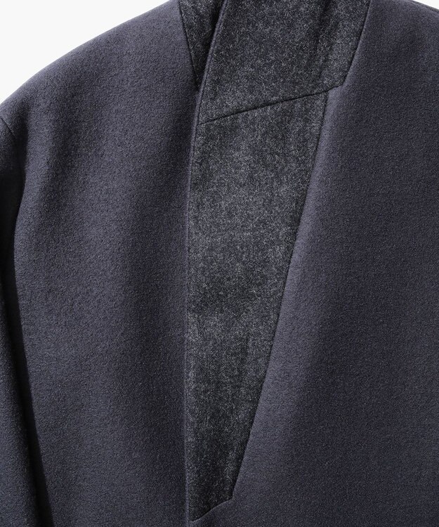 ATON BOMOU MELTON | ショールカラーコート KHAKI GRAY