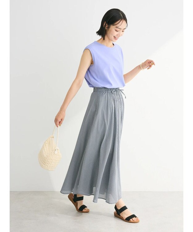 Green Parks 汗染み防止ノースリーブプルオーバー Sax