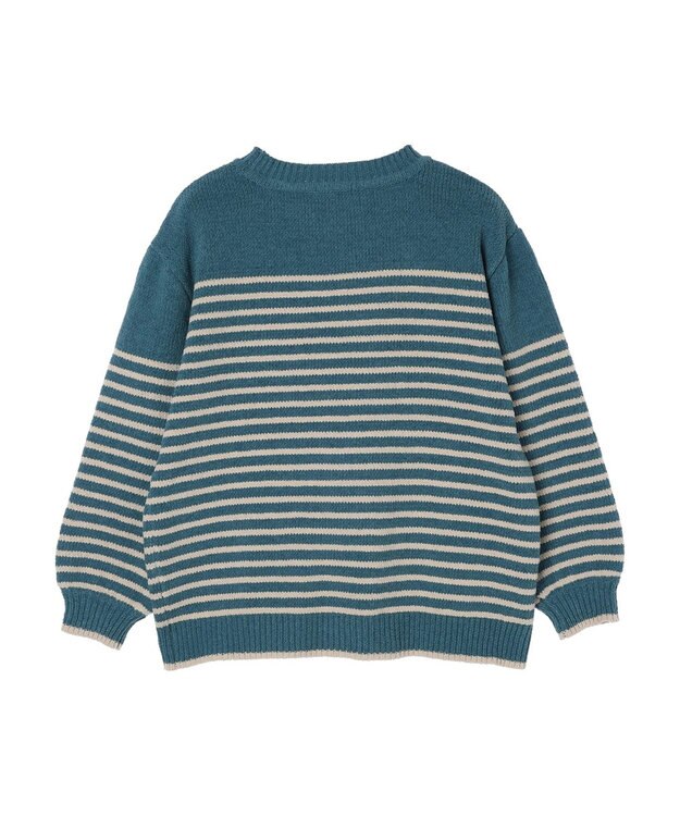 CRAFT STANDARD BOUTIQUE 洗えるモールニットボーダープルオーバー Blue