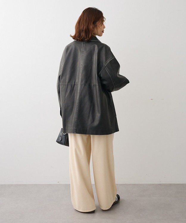 Green Parks ・ＥＬＥＮＣＡＲＥ　ＤＵＥ　フェイクレザーカバーオール Black