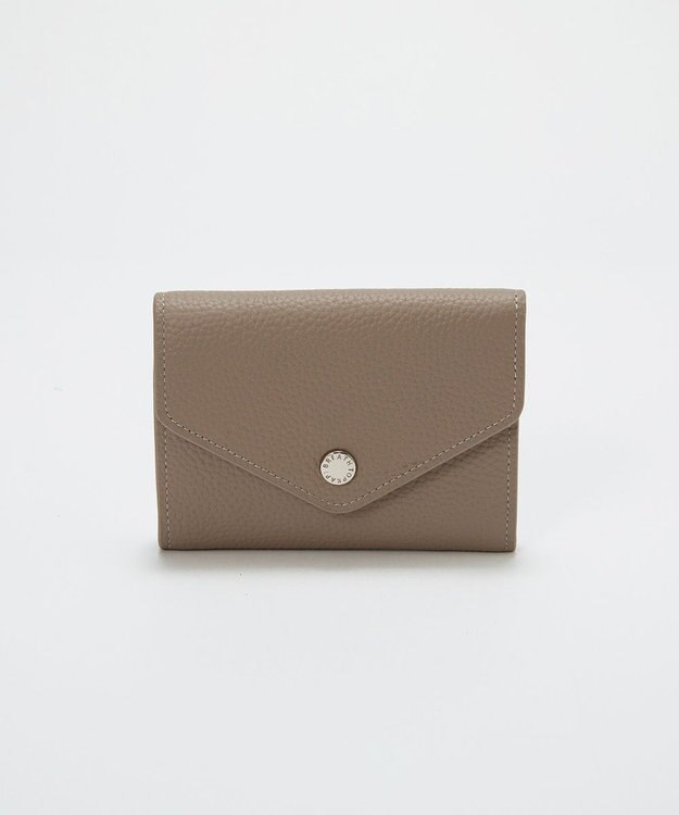 TOPKAPI 【Breath TOPKAPI】DUAL デュアル シュリンクレザー バイカラー 三つ折り 財布　薄型 / 軽量 グレージュ