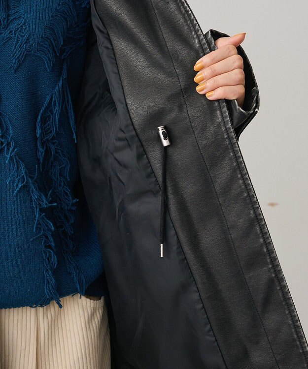 Green Parks ・ＥＬＥＮＣＡＲＥ　ＤＵＥ　フェイクレザーカバーオール Black