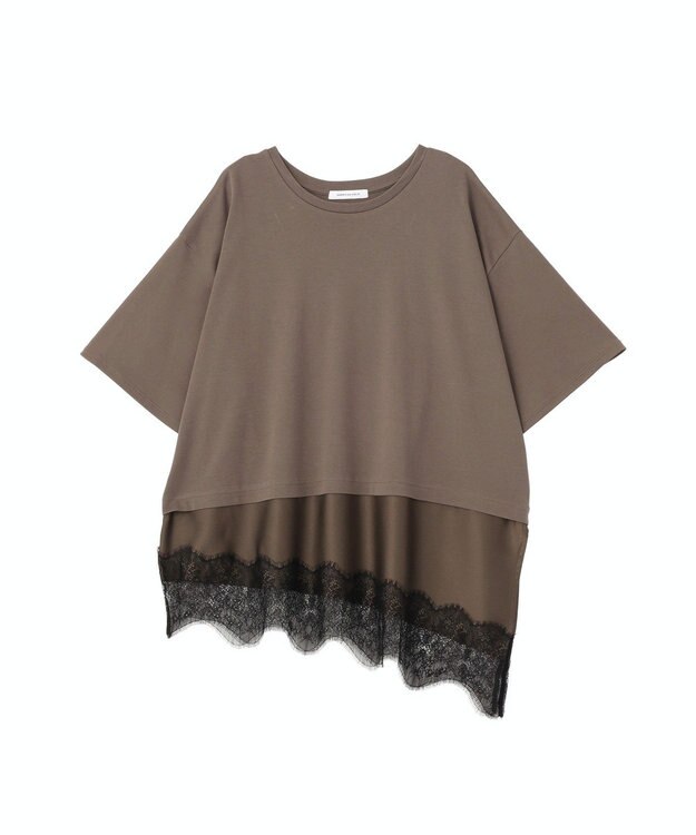 AMERICAN HOLIC レースドッキングＴシャツ Charcoal Gray