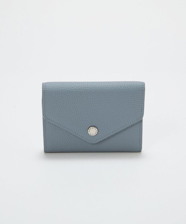 TOPKAPI 【Breath TOPKAPI】DUAL デュアル シュリンクレザー バイカラー 三つ折り 財布　薄型 / 軽量 ブルーグレー