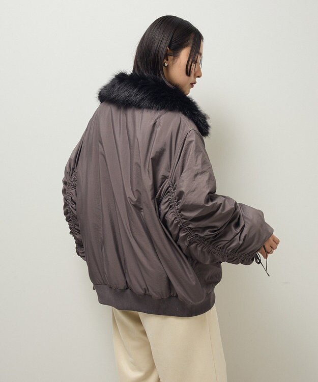 Green Parks ・ｓｗｉｎｇ　ｂｙ　ティペット付ミリタリーブルゾン Charcoal Gray