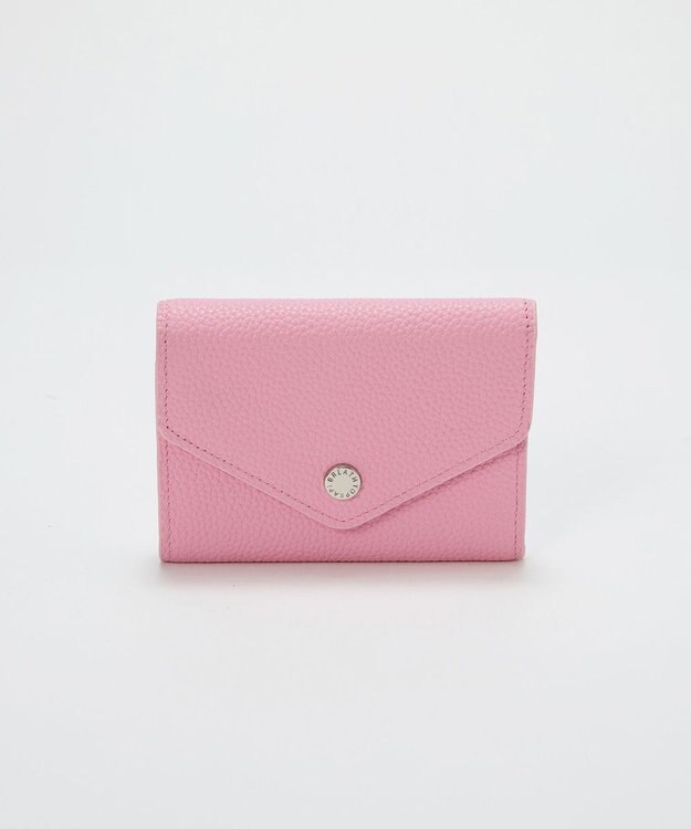 TOPKAPI 【Breath TOPKAPI】DUAL デュアル シュリンクレザー バイカラー 三つ折り 財布　薄型 / 軽量 ピンク