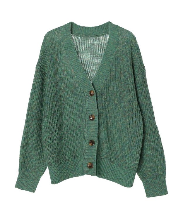 Green Parks Ｍｉｘカラーニットゆるカーディガン Green