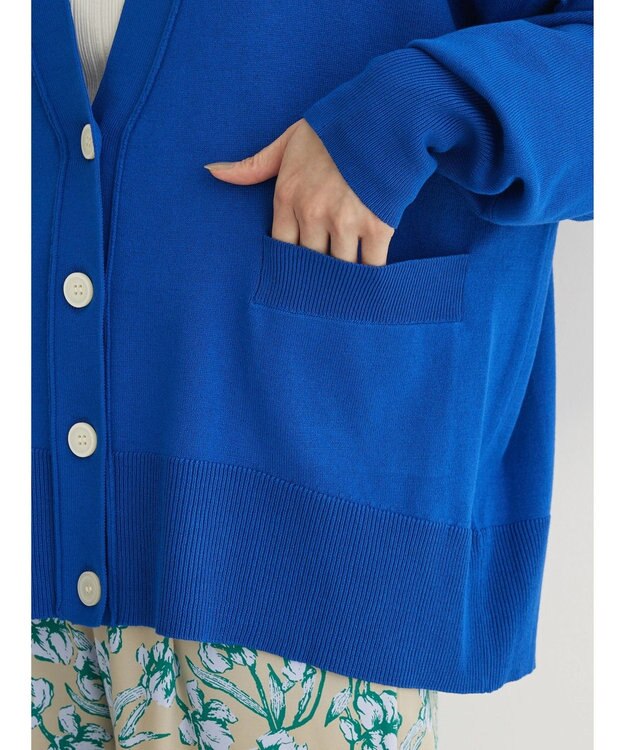 Green Parks 洗える　ショート丈カーディガン Blue