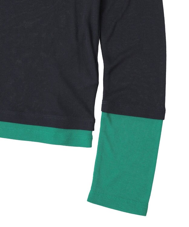 AMERICAN HOLIC 配色シアーレイヤードプルオーバー Green