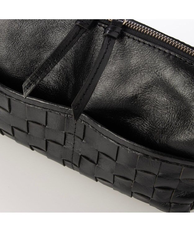 UNBILLION ピークスピーク PEAKS PEAK / 牛革レザーメッシュボディショルダー ブラック