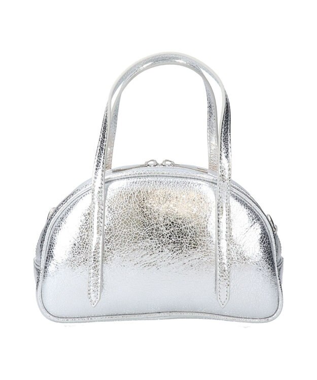 INTER-CHAUSSURES 【Christian Villa】異素材コンビミニボストンバッグ シルバーコンビ