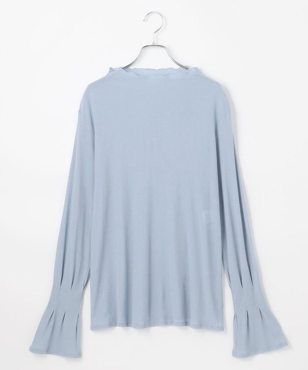 #Newans 【洗濯機可能】フレアカフスシアープルオーバー ブルー