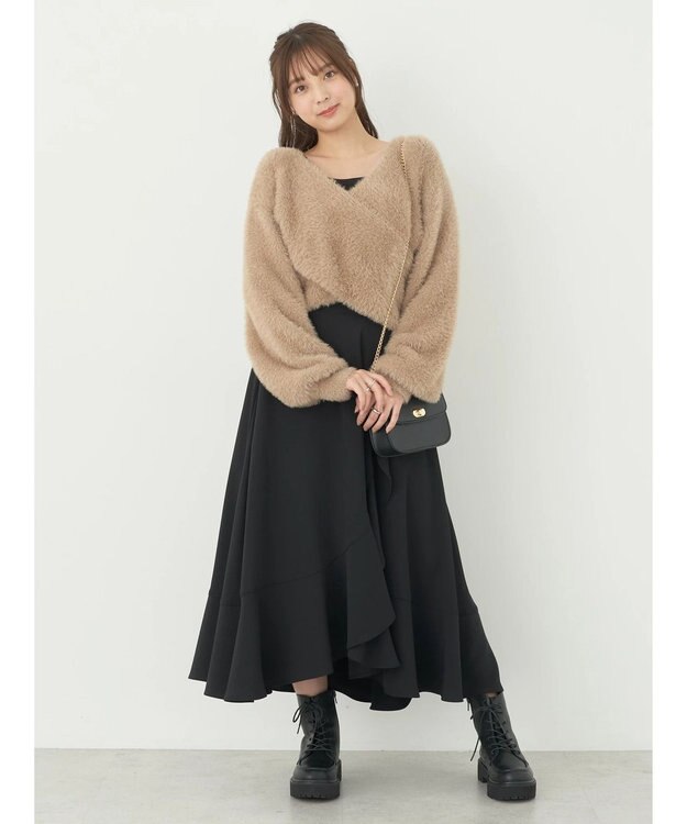 earth music&ecology ファークロスニットプルオーバー Beige