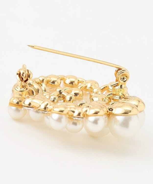 自由区 【カタログ掲載】ランダムビジューパール ブローチ ゴールド