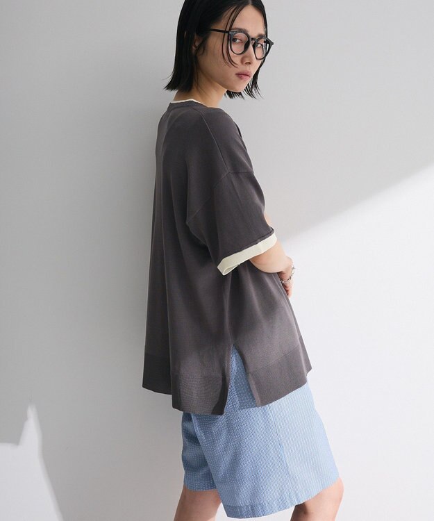 Green Parks 冷やっとすずやかレイヤーニットプルオーバ Gray