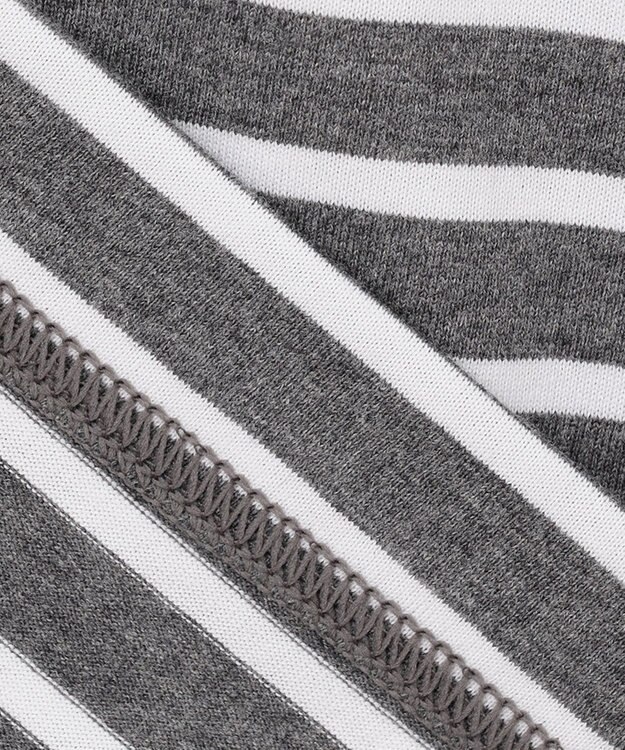 JOSEPH ABBOUD MOUNTAIN 【UNISEX】ギザンティ天竺ボーダー Tシャツ グレー系2