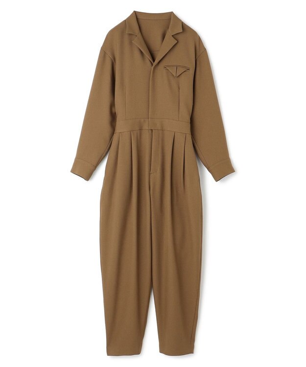 uncrave プレーンスーツ オールインワン（uncrave WHITE） ブラウンカーキ