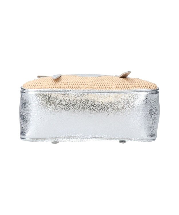 INTER-CHAUSSURES 【Christian Villa】異素材コンビミニボストンバッグ シルバーコンビ