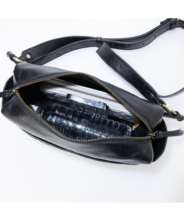 UNBILLION ピークスピーク PEAKS PEAK / 牛革レザーメッシュボディショルダー ブラック