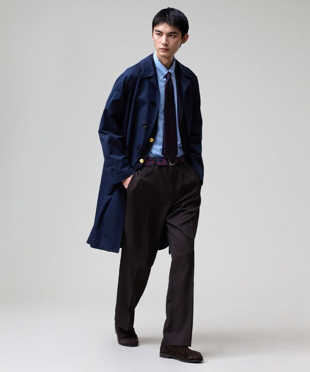 J.PRESS MEN 【J.PRESS ORIGINALS】【UNISEX】Cotton Like Polyester Balmacaan Coat ネイビー系