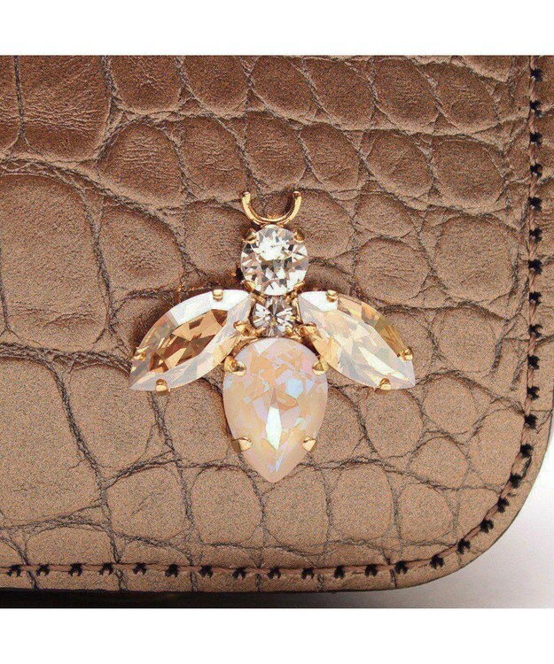 A.D.M.J. 【牛革】クロコ型押し ザ・ビーDカン付ミニトート ブロンス