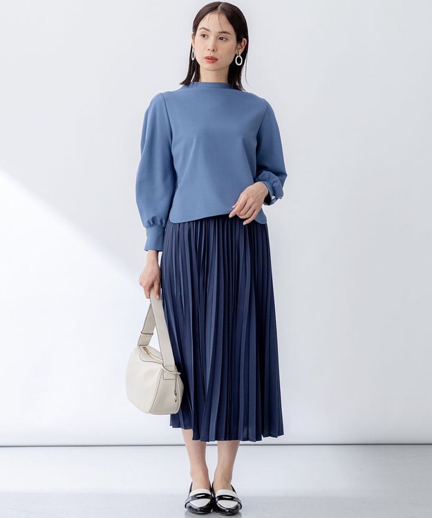 組曲 【WEB限定・2SET】ポンチトップス×プリーツスカートセットアップ ブルー×ネイビー系