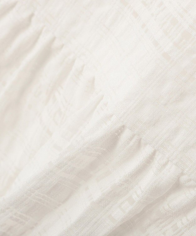 Green Parks シアーチェックシャツワンピース Off White