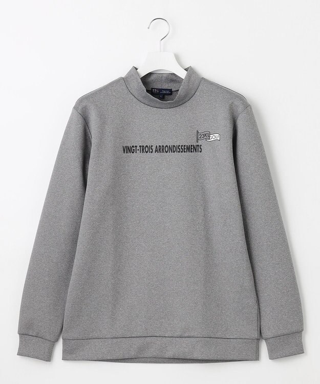 23区GOLF 【MEN】フロントロゴ モックネックシャツ ライトグレー系