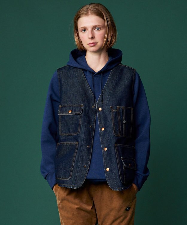 JOSEPH ABBOUD MOUNTAIN 【軽量/ソフト/イージーケア】ソフトダンボール ニット パーカー ネイビー系