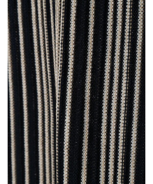 Green Parks ストライプ柄ニットドッキングワンピース Navy