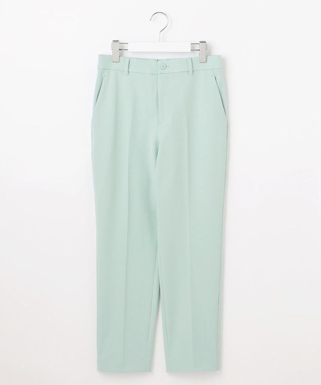 自由区 【撥水加工・洗える】TRギャバ裏起毛テーパード パンツ アイスグリーン