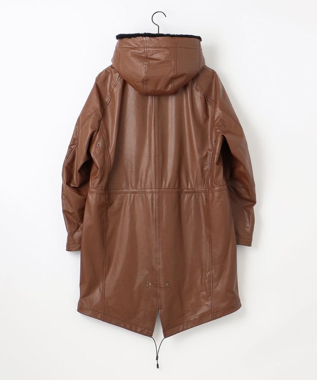 JOSEPH ABBOUD ベジタブルラムスキンレザーコート ダークブラウン系