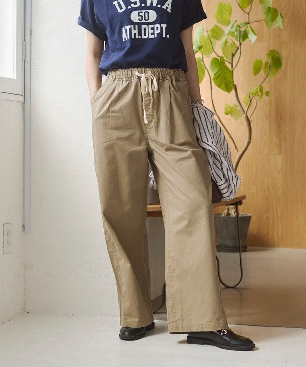 WEGO 【ANGIE VINTAGE】ツイルイージーパンツ ベージュ