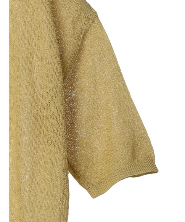 Green Parks 透かし編み肩あきニットプルオーバー Light Khaki