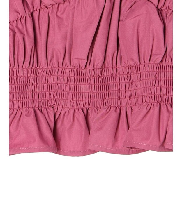 Green Parks シャーリングデザインコルセット風ブラウス Pink