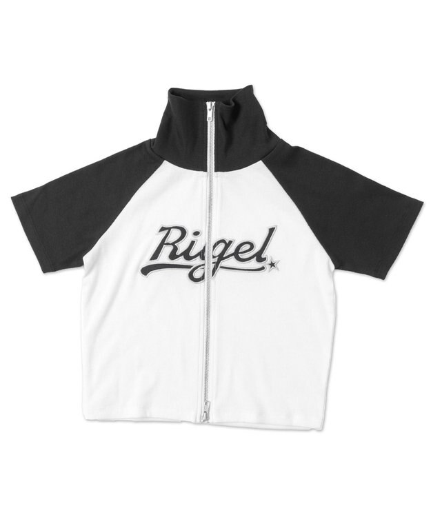 WEGO ダブルジップワッペンロゴラグランT ブラック