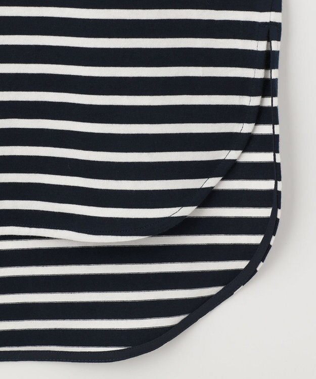 UNFILO L 撥水汗ジミ防止ボーダーT ネイビー系1