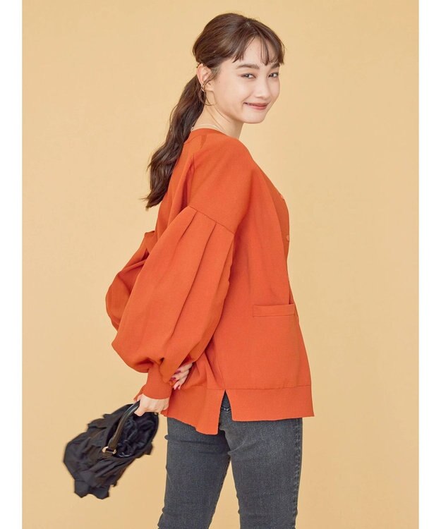 AMERICAN HOLIC エコカルットクルーネックカーディガン Terracotta