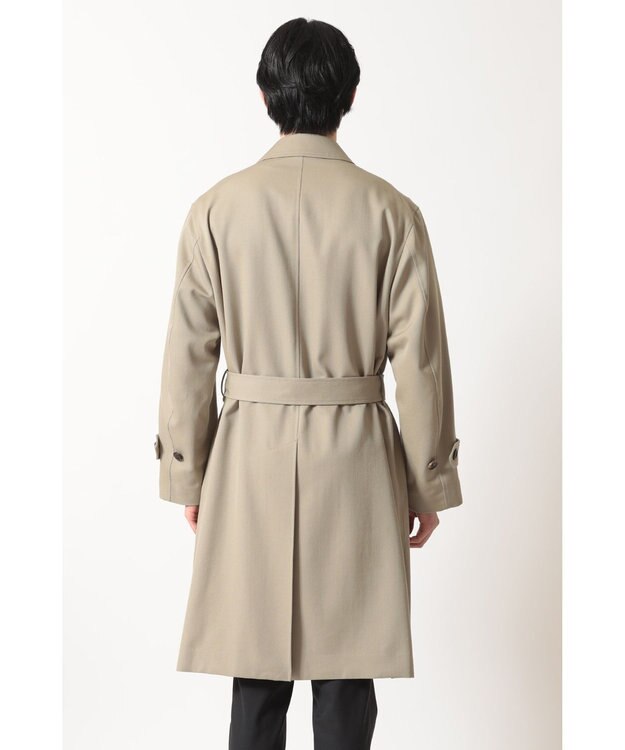 DAKS ウールギャバジン オーバーサイズステンカラーコート キャメル