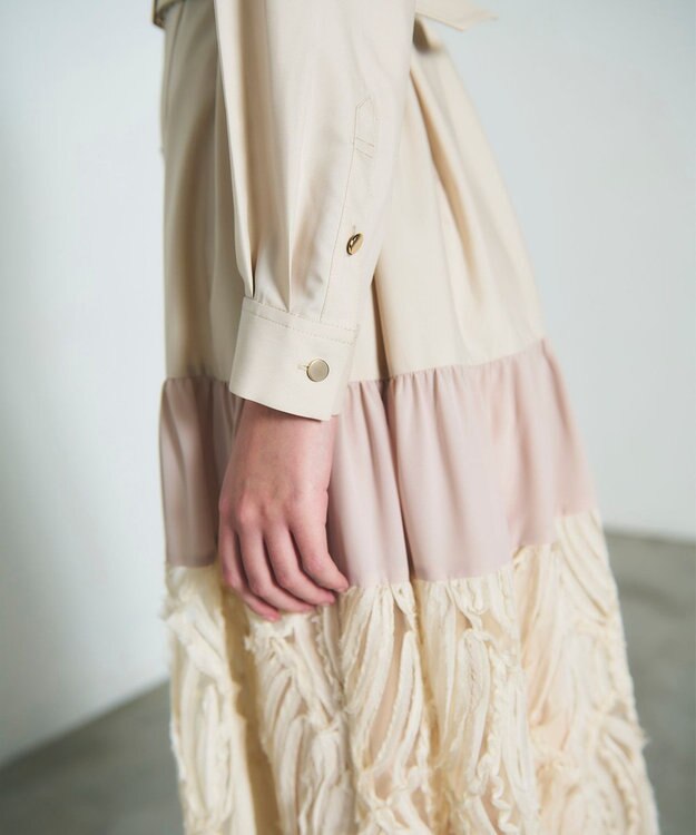 GRACE CONTINENTAL 刺繍ヘムシャツワンピース ベージュ