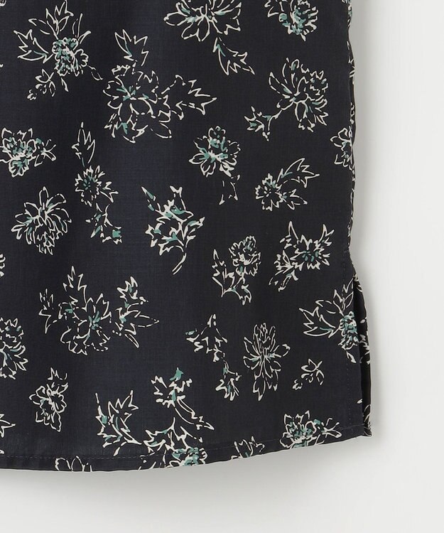 J.PRESS LADIES S 【洗える】ラインフラワープリント ブラウス ネイビー系