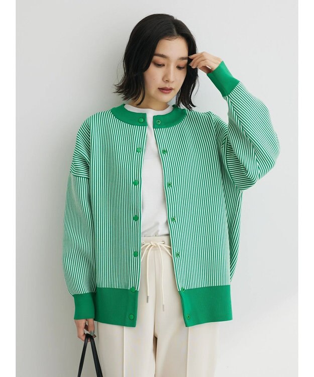 Green Parks ストライプＪＱカーディガン Green