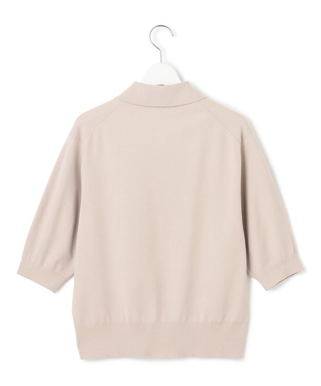 23区 L 【洗える/吊り干しOK】ヴィスコースストレッチ ポロニット カーディガン ベージュ系